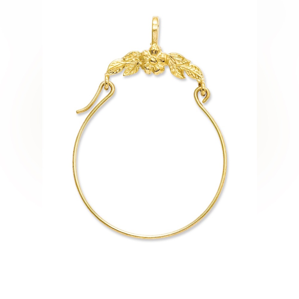 14kt Gold Polished Floral Charm Holder